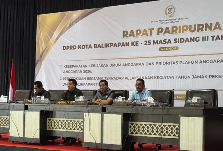 Rapat Paripurna DPRD Kota Balikpapan ke-25 Masa Sidang III Tahun Sidang 2024/2025 pada Rabu 13 Agustus 2025 pukul 09.30 Wita di Lantai 8 Gedung Parkir Klandasan.
