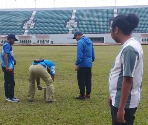 Pemeriksaan lapangan dari PSSI Pusat ke Stadion Segiri Samarinda